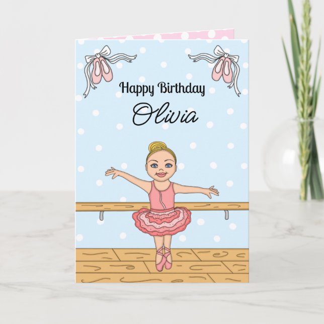 Personlig Ballerina Birthday Helgkort (Framsida)