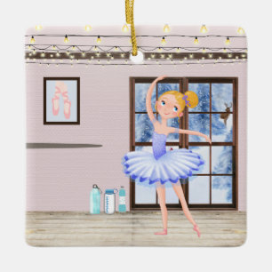 Personlig Ballerina Dance Studio Winter Ballet Julgransprydnad Keramik