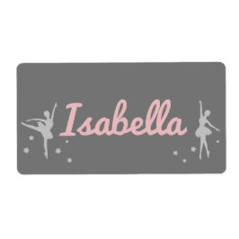 Personlig Ballerina Dancer Sticker Namn Fraktsedel