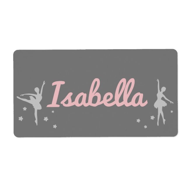 Personlig Ballerina Dancer Sticker Namn Fraktsedel (Framsidan)