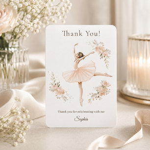 Personlig ballerina födelsedags rosenskär blomster tack kort