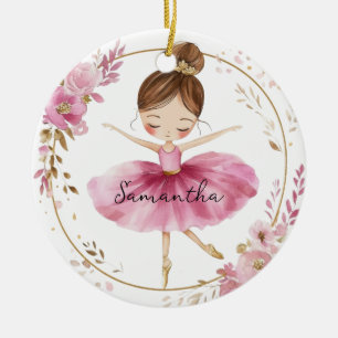 Personlig Ballerina Girl Julgransprydnad Keramik