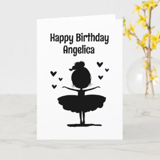 Personlig Ballerina Minimalist Birthday Kort