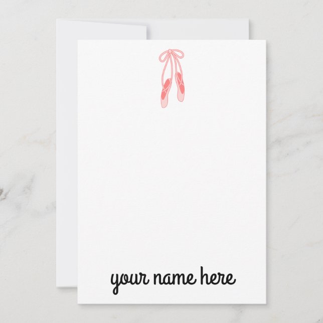 Personlig Ballerina Notecards for Girls Tack Kort (Framsida)