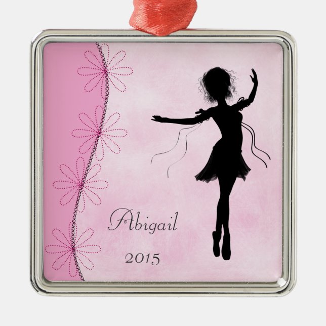 Personlig Ballerina Silhouette Ornament (Framsidan)