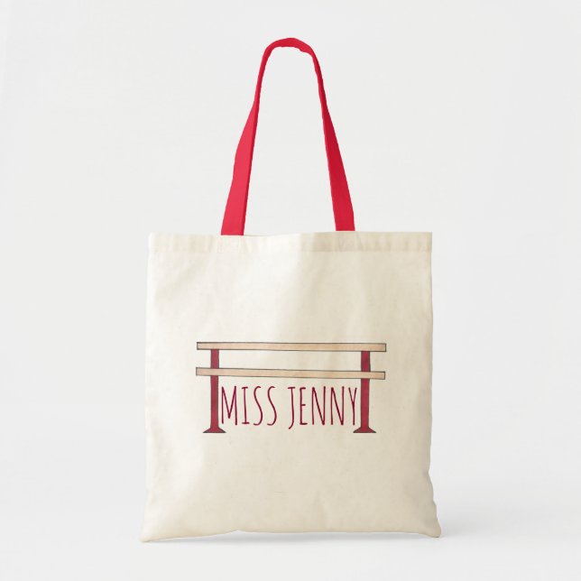 Personlig Ballet Barre Dance Teacher Gift Tote Tygkasse (Framsidan)