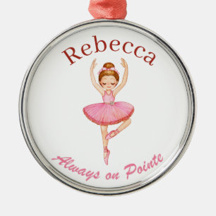 Personlig Ballet Dance, Anpassningsbar Rosa Tutu G Julgransprydnad Metall