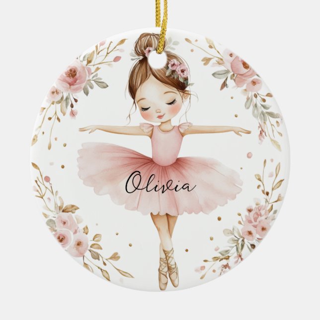 Personlig Ballet Girl Julgransprydnad Keramik (Framsidan)