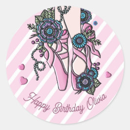 Personlig Ballet med lastpall Runt Klistermärke