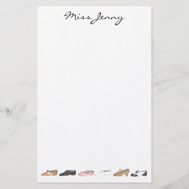 Personlig Ballet Tap Dance Shoes Teacher Gift Brevpapper (Framsida)