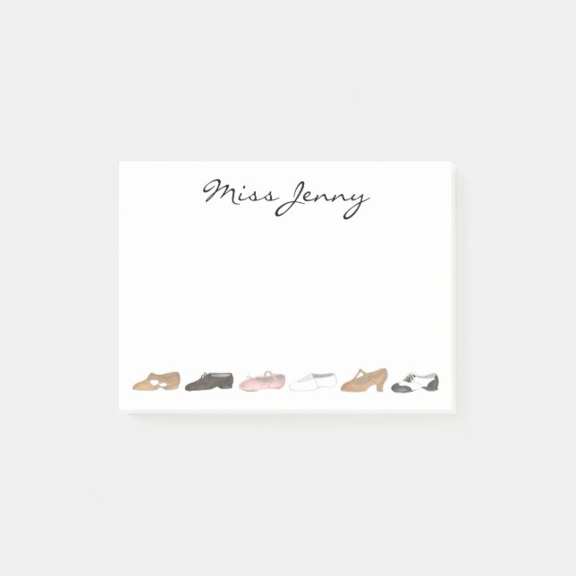 Personlig Ballet Tap Jazz Dance Teacher Gift Post-it Block (Framsida)
