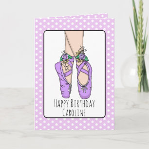 Personlig Ballet Tofflor Ballerina Birthday Ca Kort