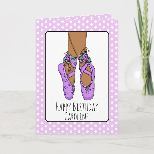 Personlig Ballet Tofflor Ballerina Birthday Ca Kort (Framsida)