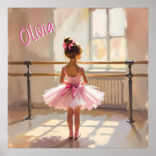 Personlig ballett-tema Ballerina i rosa Poster