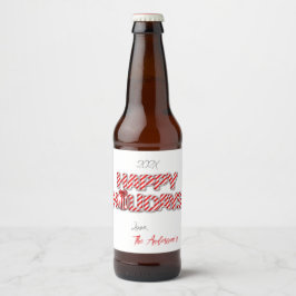 Personlig Balloon Glad helg Peppermynt Ölflaska Etikett