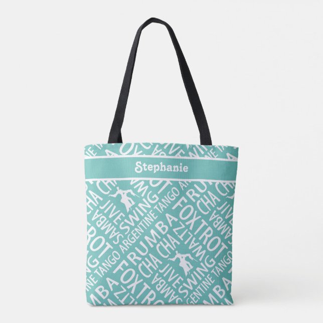 Personlig Ballroom Dance Tote Bag Tygkasse (Baksida)