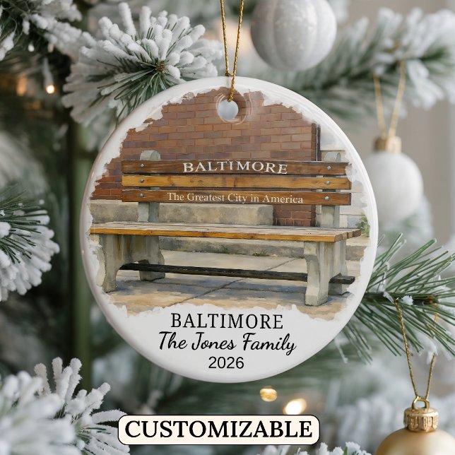 Personlig Baltimore-ornament, specialdesignad Mary Julgransprydnad Keramik (Skapare uppladdad)