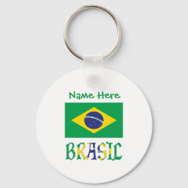 Personlig Bandiera Brasil Rund Aluminium Nyckelring