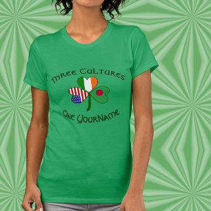 Personlig Bangladesh Irland USA Shamrock T Shirt