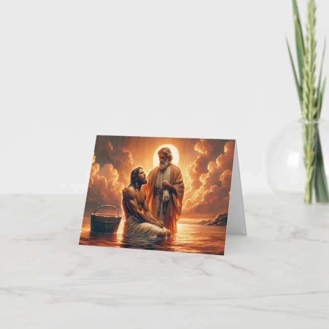 Personlig Baptism-Jesus, som baptiseras av John Kort (Framsida)