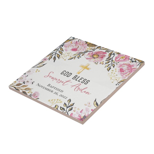 Personlig Baptism Keramic Tile Kakelplatta (Sidan)