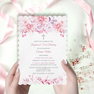 Personlig Baptism med Godföräldrar Namn Inbjudningar