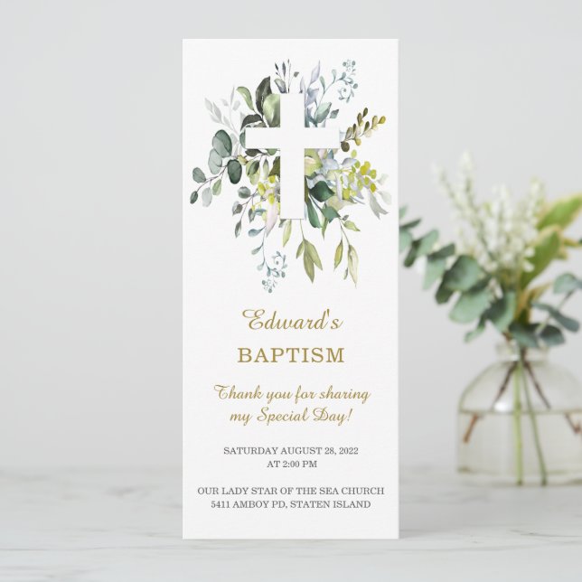 Personlig Baptism Prayer Card Meny (Stående Fram)