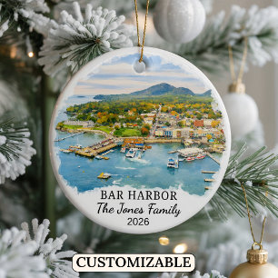 Personlig Bar Harbor-ornament, Anpassad Maine Julgransprydnad Keramik