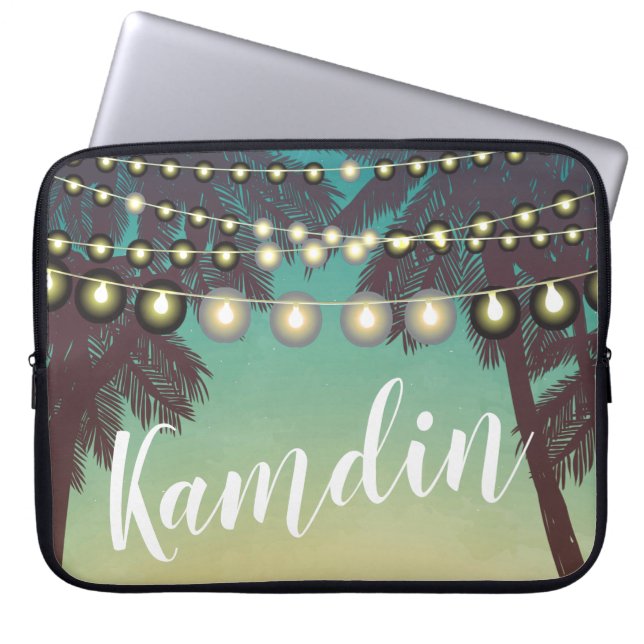Personlig Bärbar dator Fodral Beach Sunset Handfla (Framsidan)