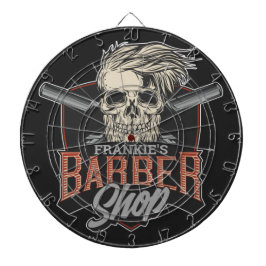 Personlig Barber Shop Hipster Skull och Razors Darttavla