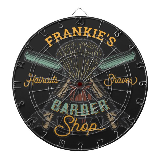 Personlig Barber Shop Retro Haircut Shaves Darttavla (Framsidan)