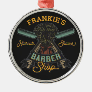 Personlig Barber Shop Retro Haircut Shaves Julgransprydnad Metall