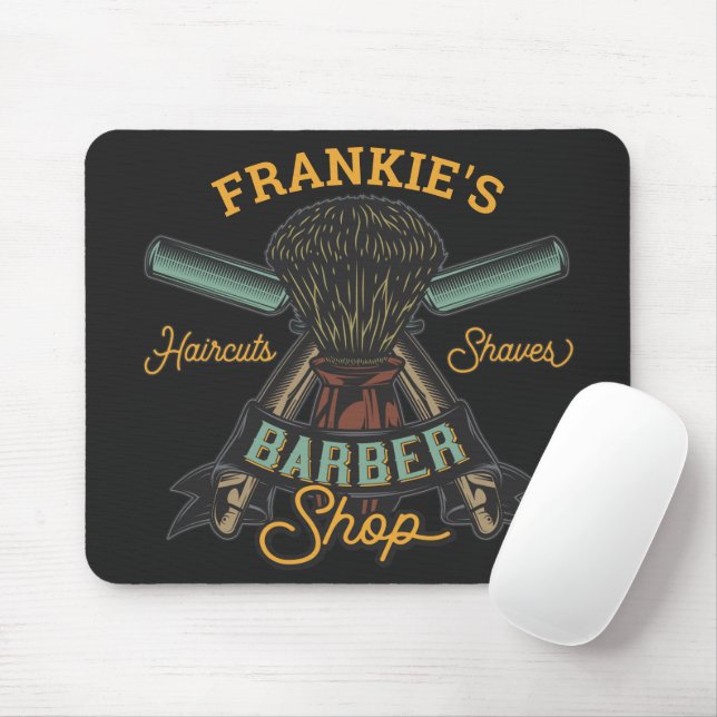 Personlig Barber Shop Retro Haircut Shaves Musmatta (Med mus)