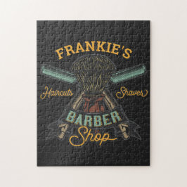 Personlig Barber Shop Retro Haircut Shaves Pussel