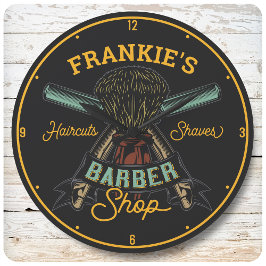 Personlig Barber Shop Retro Haircut Shaves Stor Klocka