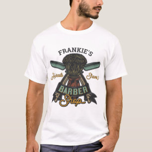 Personlig Barber Shop Retro Haircut Shaves T Shirt