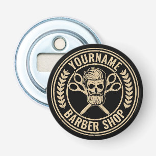Personlig Barber Shop Skull Rockabilly Salon Flasköppnare