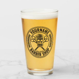 Personlig Barber Shop Skull Rockabilly Salon Glaskopp