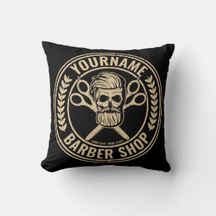 Personlig Barber Shop Skull Rockabilly Salon Kudde