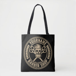 Personlig Barber Shop Skull Rockabilly Salon Tygkasse