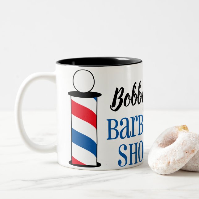 Personlig Barber Shop Två-Tonad Mugg (Med munk)