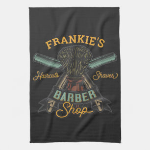 Personlig Barberare Butik Retro Frisyrer Rakning Kökshandduk