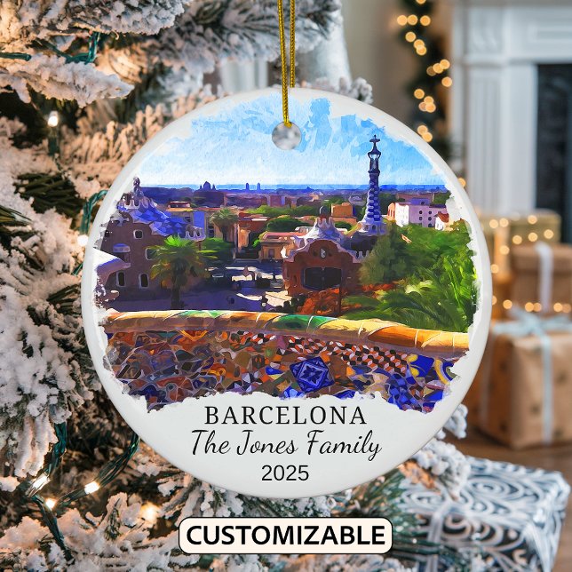 Personlig Barcelona Ornament, Spanien Julgransprydnad Keramik (Skapare uppladdad)