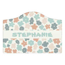 Personlig Bards Bedroom-skylt - Blommigt Dörrskylt