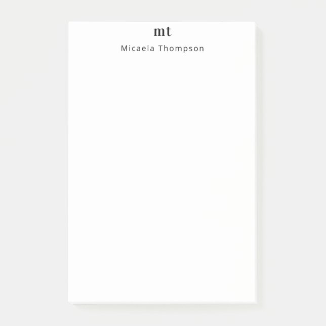 Personlig Barely White + Initialer Post-it Block (Framsida)