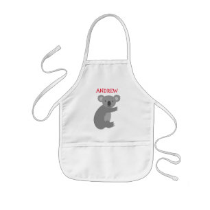 Personlig barn apron med söt grått koala björn barnförkläde