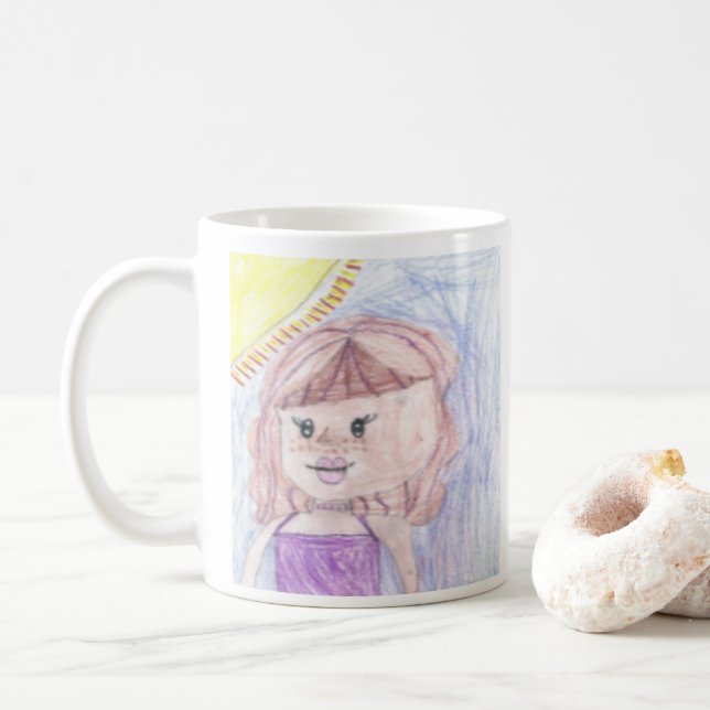 Personlig Barn Art Photo på detta Kaffemugg (Med munk)