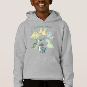 Personlig Barn Dinosaur Roar Grått T Shirt