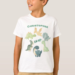 Personlig Barn Dinosaur T Shirt