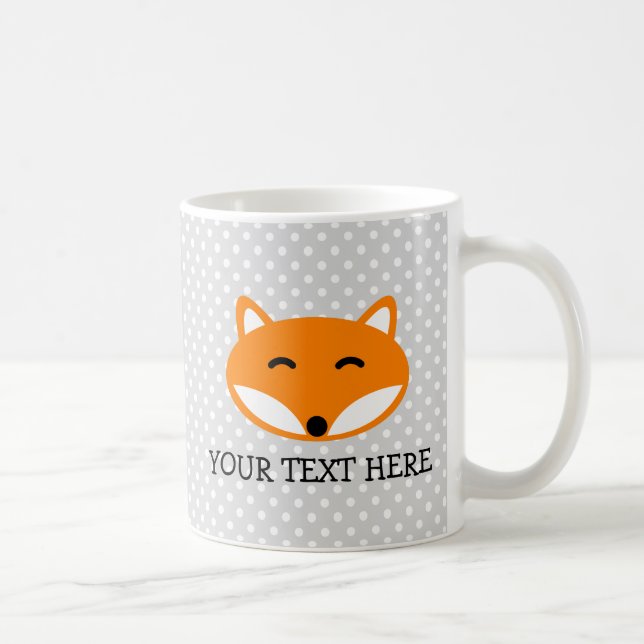 Personlig barn mugg med söt röd rävdesign (Höger)